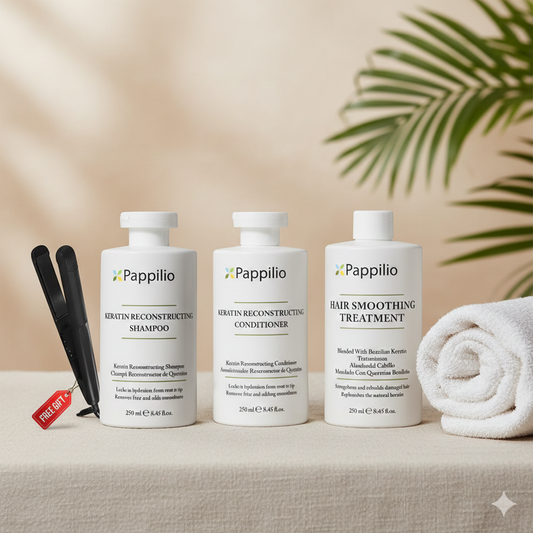 Keratin Smoothness Care Combo, Shampoo + Conditioner & Keratin Smoothing Treatment + FREE Professional Hair Straightener (Worth ₹4,250)| 250 ml Each